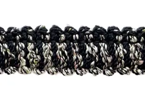 5/8" Marled Coal & Winter White Trim (Made in USA)