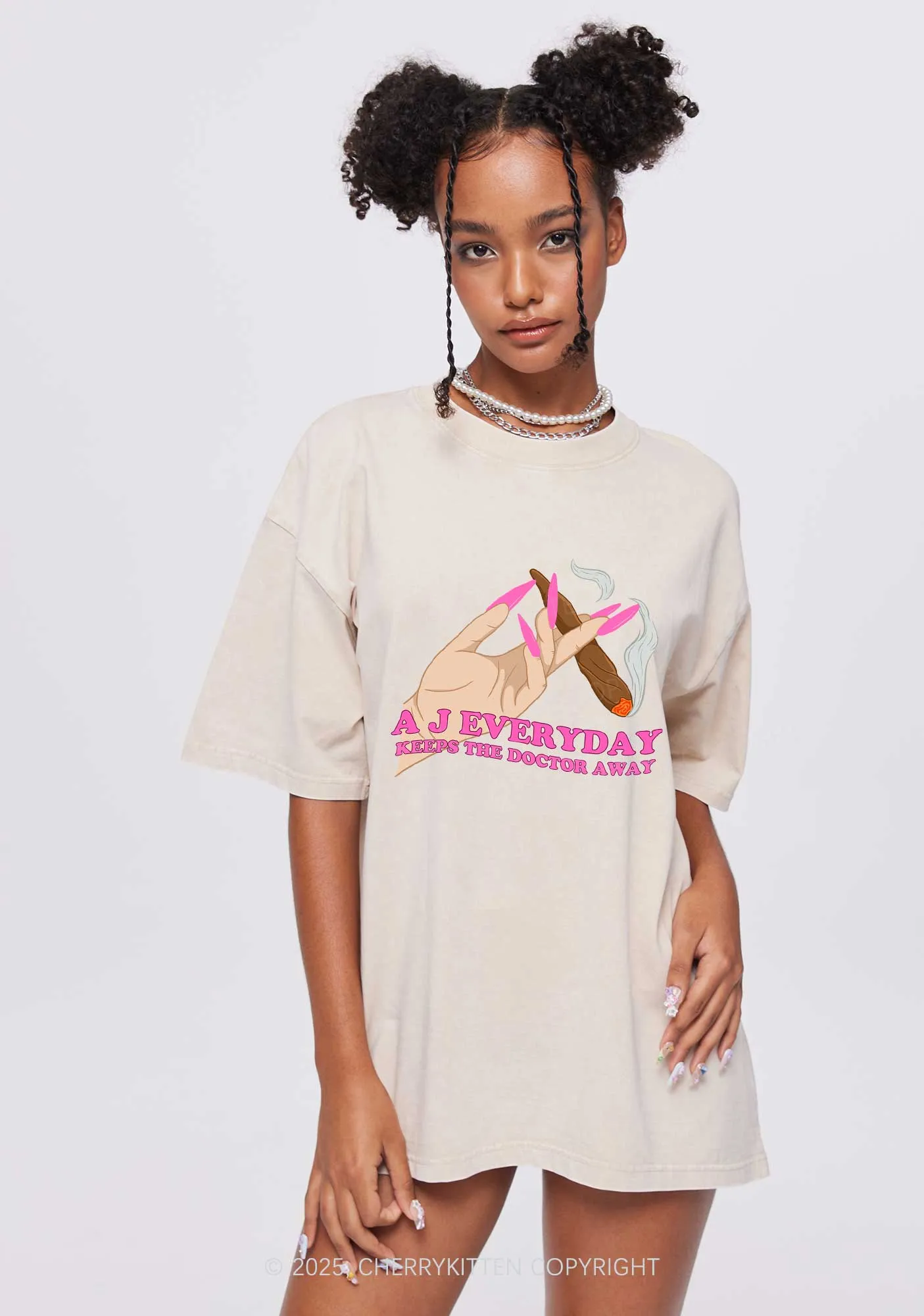 A J Everyday Y2K Washed Tee Cherrykitten