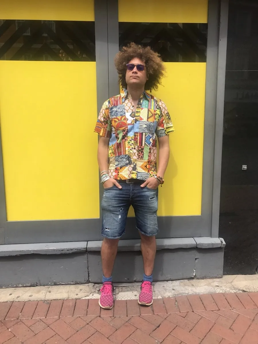 African Patchwork Shirt, Short Sleeve