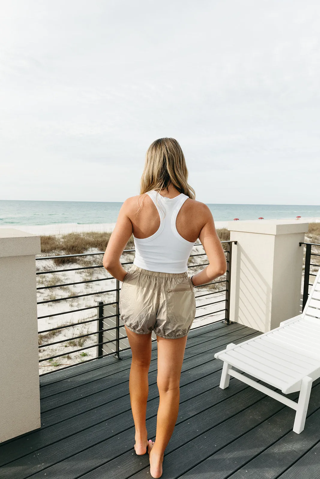 Bubbly Nylon Shorts - Rustic Gold
