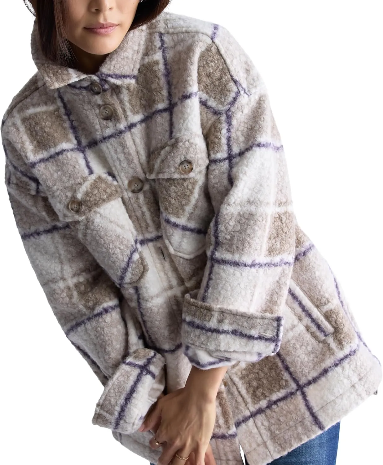 Buffalo David Bitton Women's Royce Long Sleeve Double Pocket Shacket