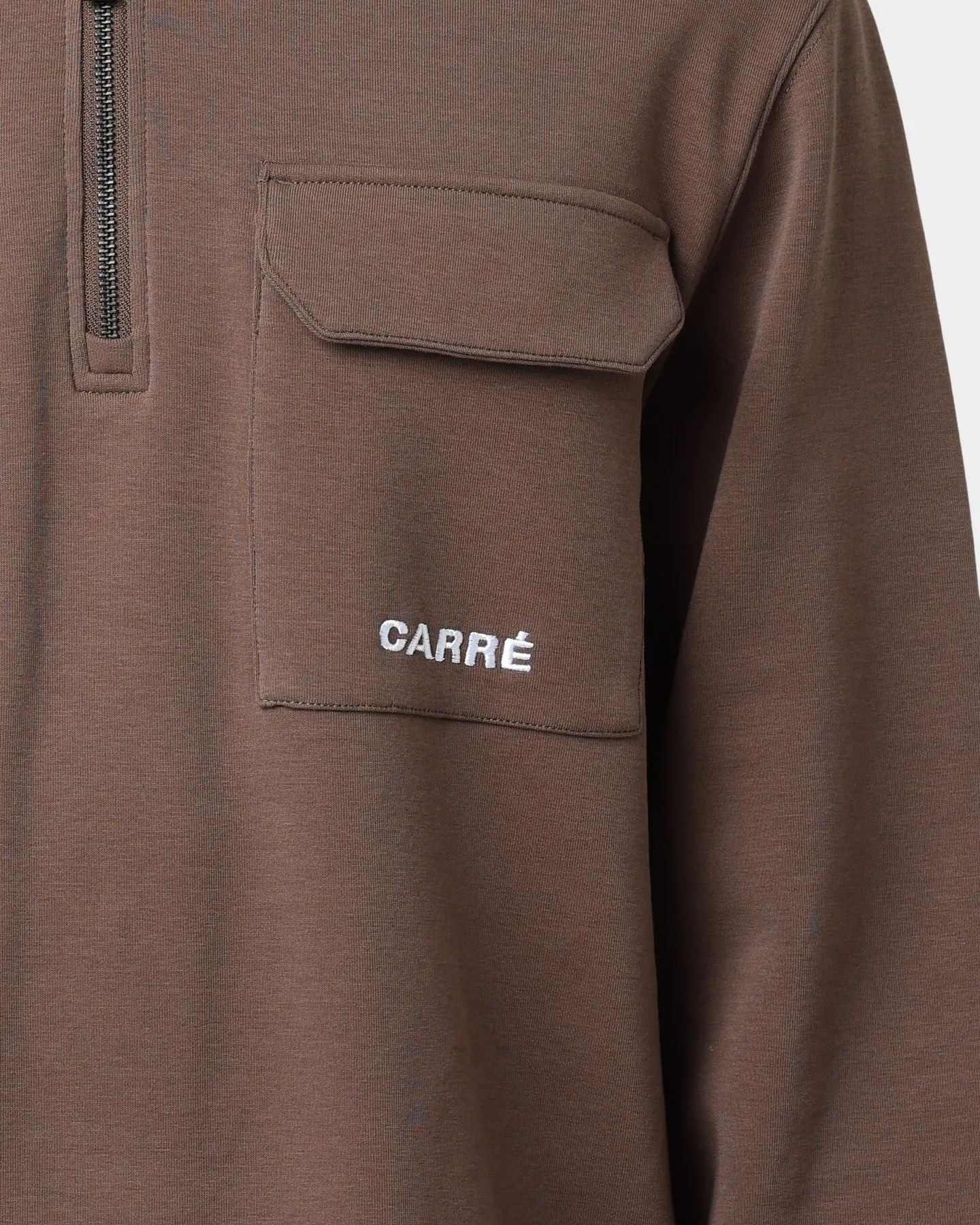 Carré Dominateur Cargo Long Sleeve Polo Shirt Brown
