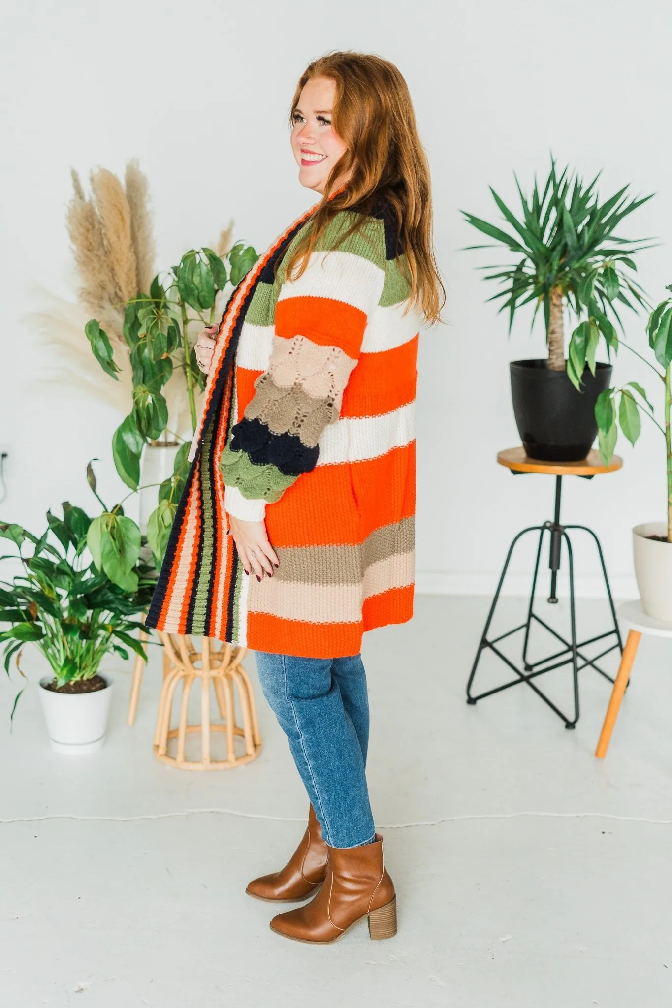 Chunky Color Block Knit Cardigan FINAL SALE