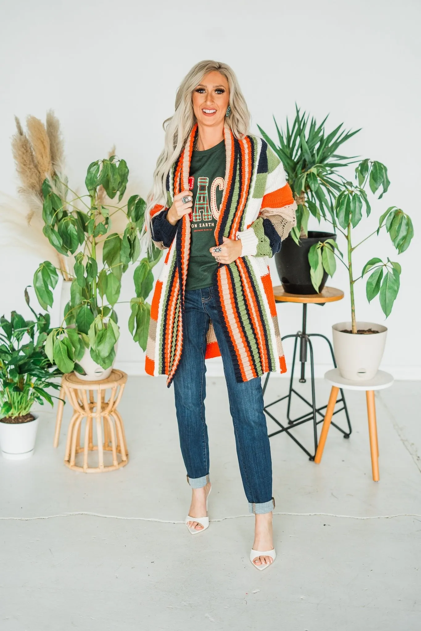 Chunky Color Block Knit Cardigan FINAL SALE