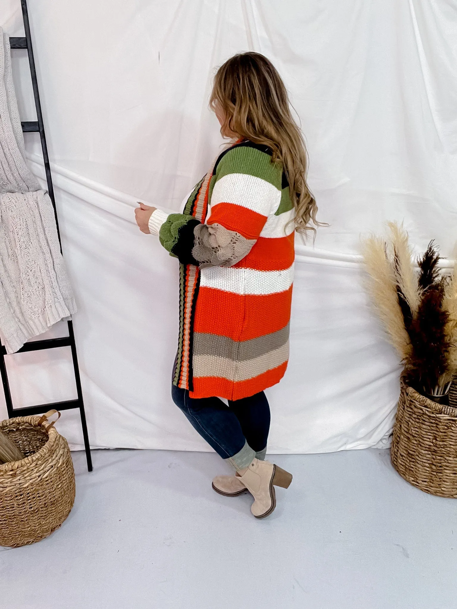 Chunky Color Block Knit Cardigan FINAL SALE