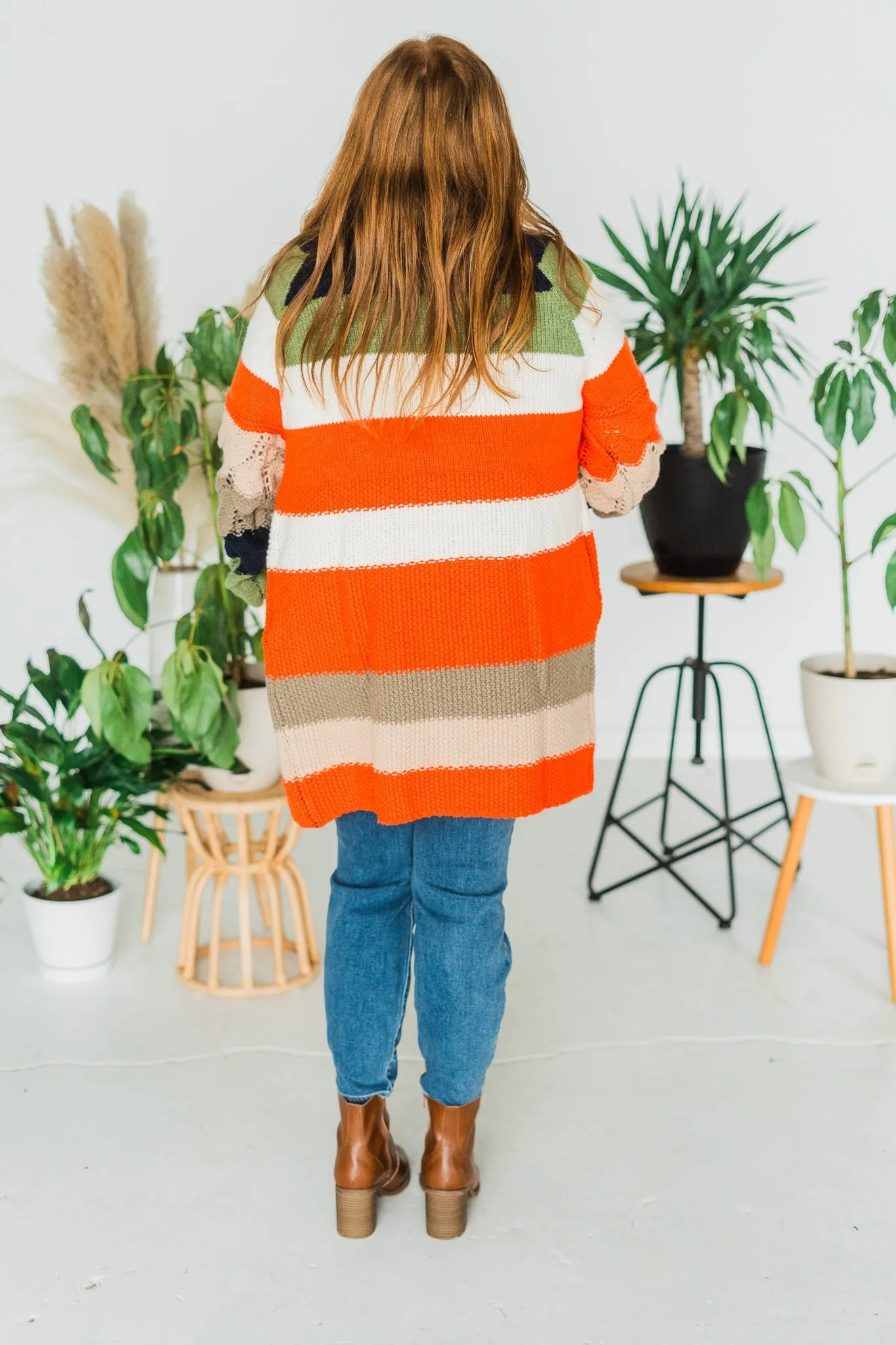 Chunky Color Block Knit Cardigan FINAL SALE