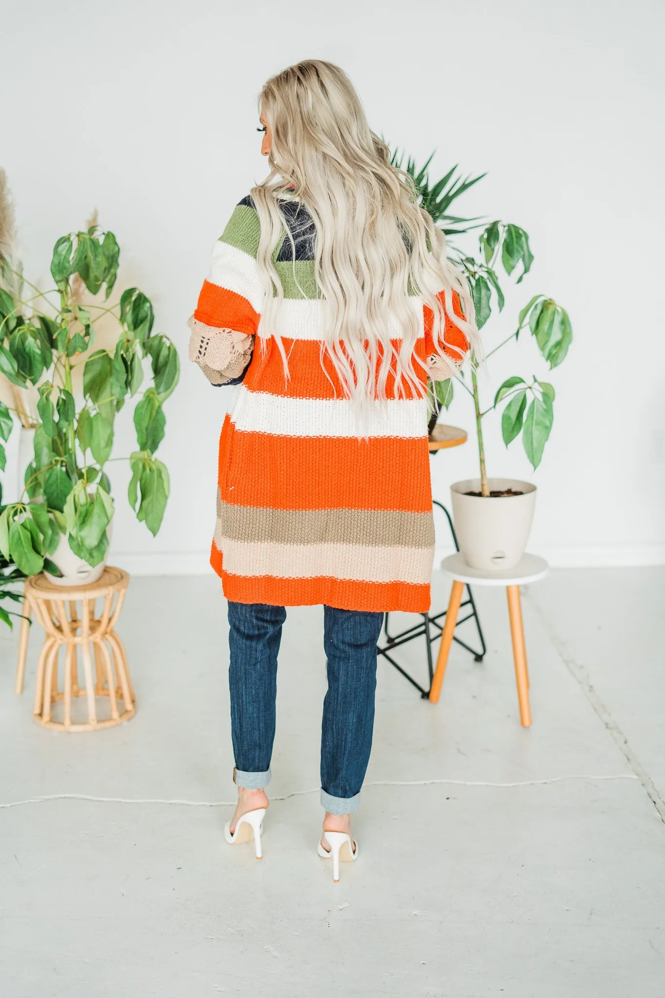 Chunky Color Block Knit Cardigan FINAL SALE