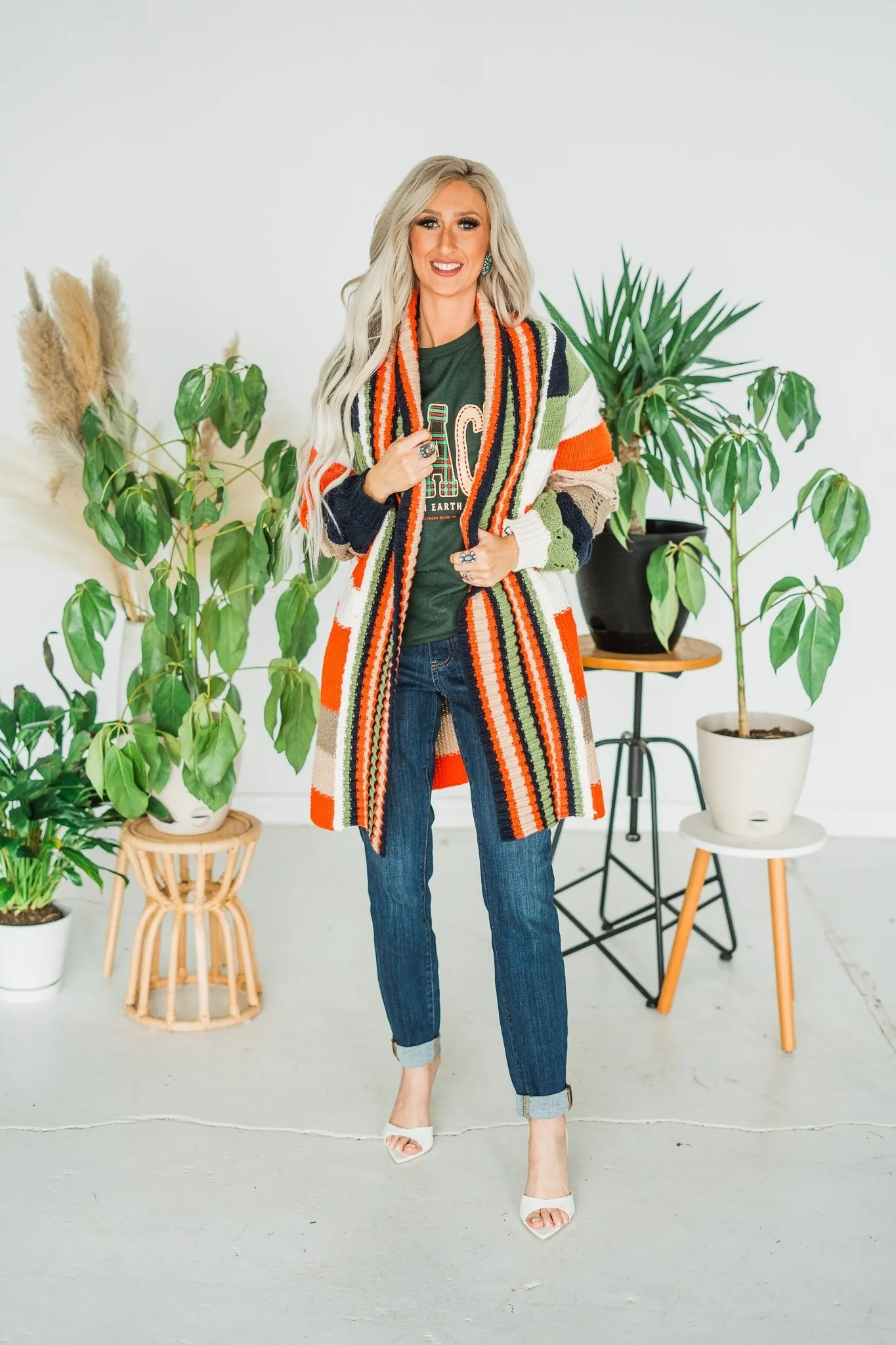 Chunky Color Block Knit Cardigan FINAL SALE