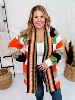 Chunky Color Block Knit Cardigan FINAL SALE