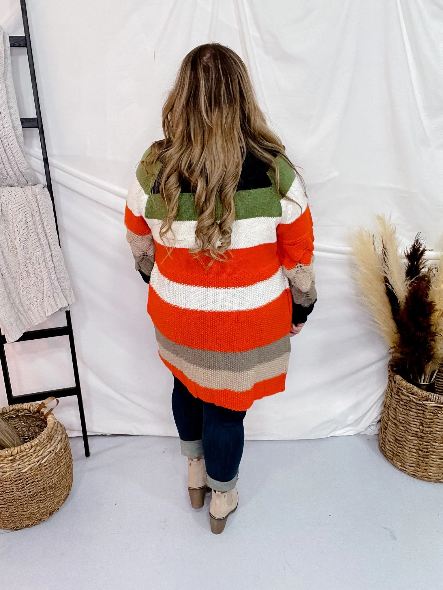 Chunky Color Block Knit Cardigan FINAL SALE