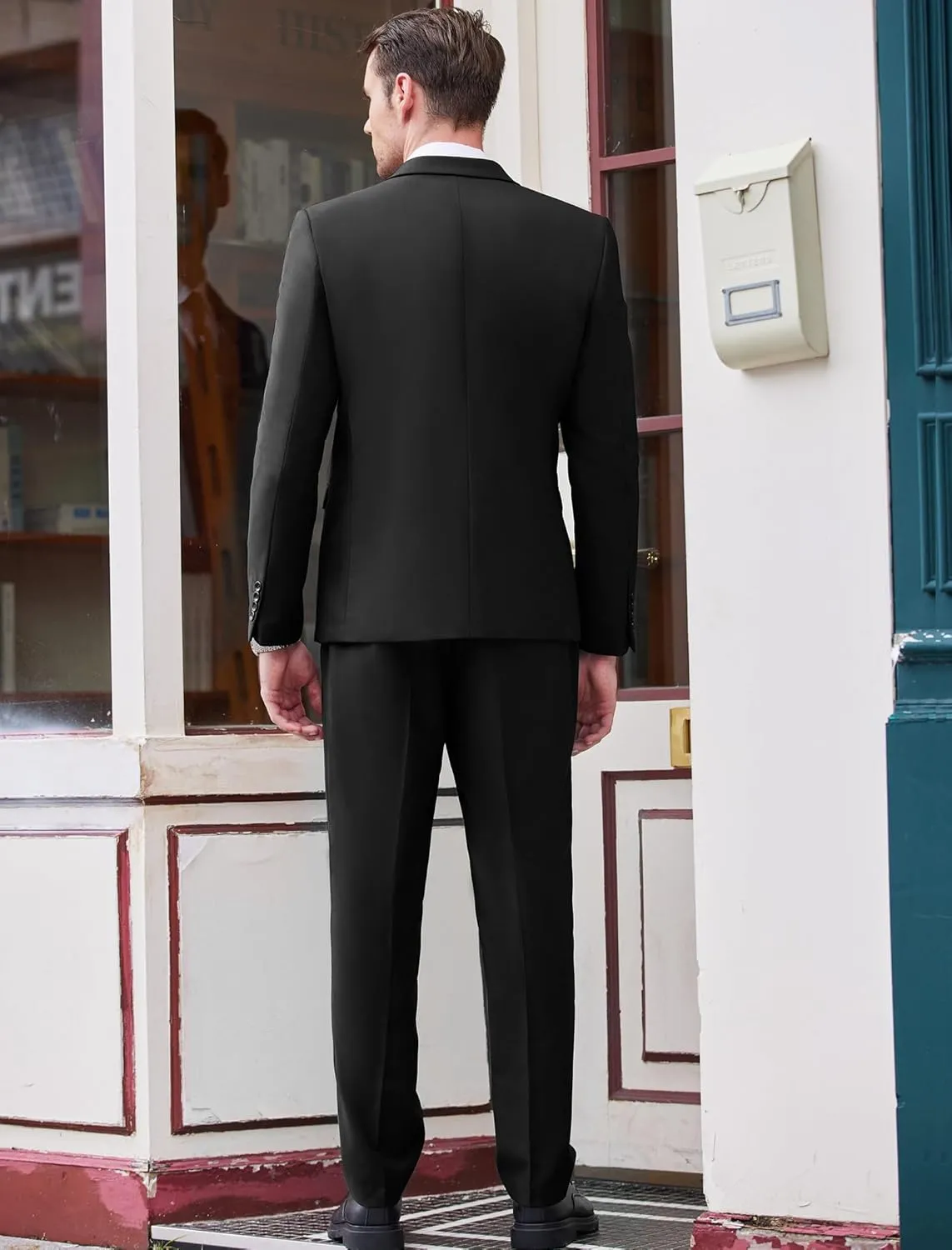 COOFANDY Men's 3 Piece Wedding Suit Set One Button Slim Fit Jacket Blazer Vest Pants Set Groom Prom Tuxedo Suits