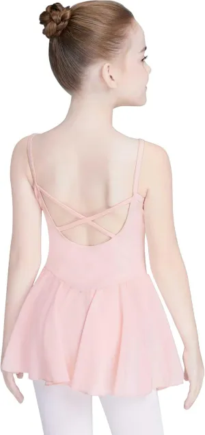 Daydance Skirted Leotards Girls Short Sleeve Leotard Dress for Ballet, Dance