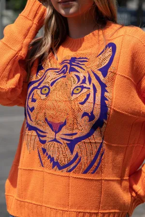 Diamond Stitch Tiger Face Sweater