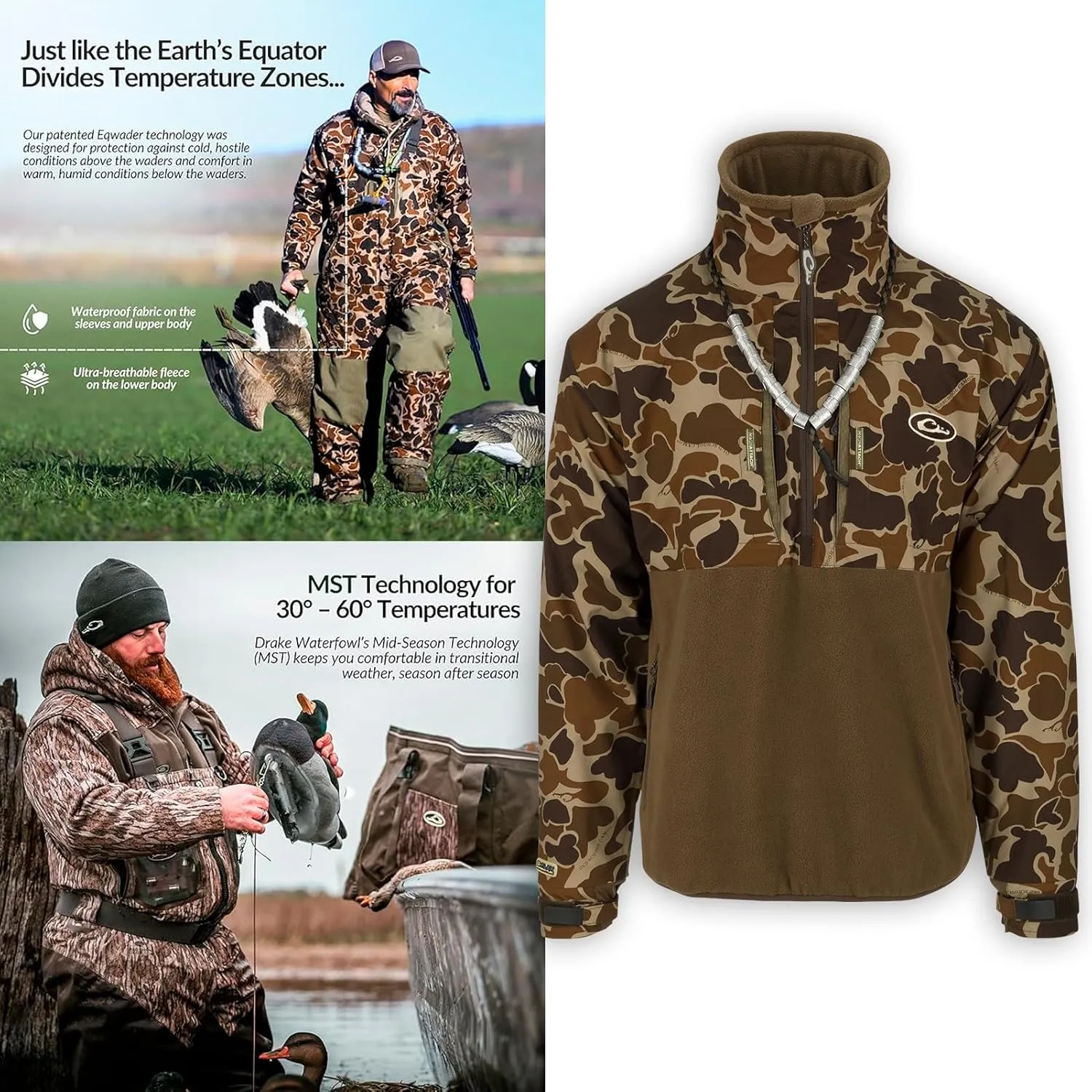 Drake Waterfowl MST G-Flex Eqwader 1/4 Zip