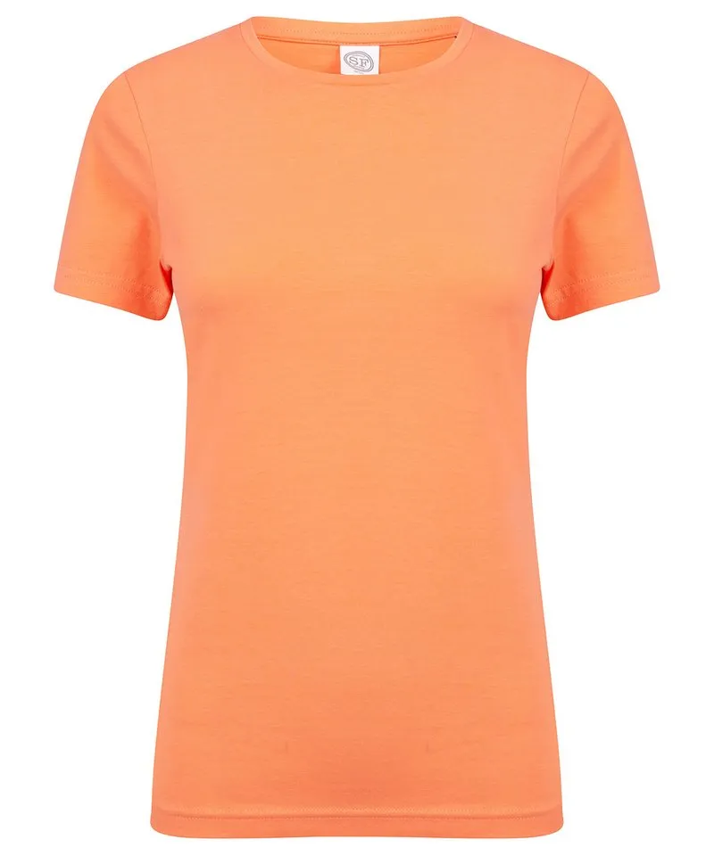 Feel good womens stretch t-shirt | Coral