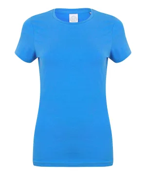 Feel good womens stretch t-shirt | Heather Blue