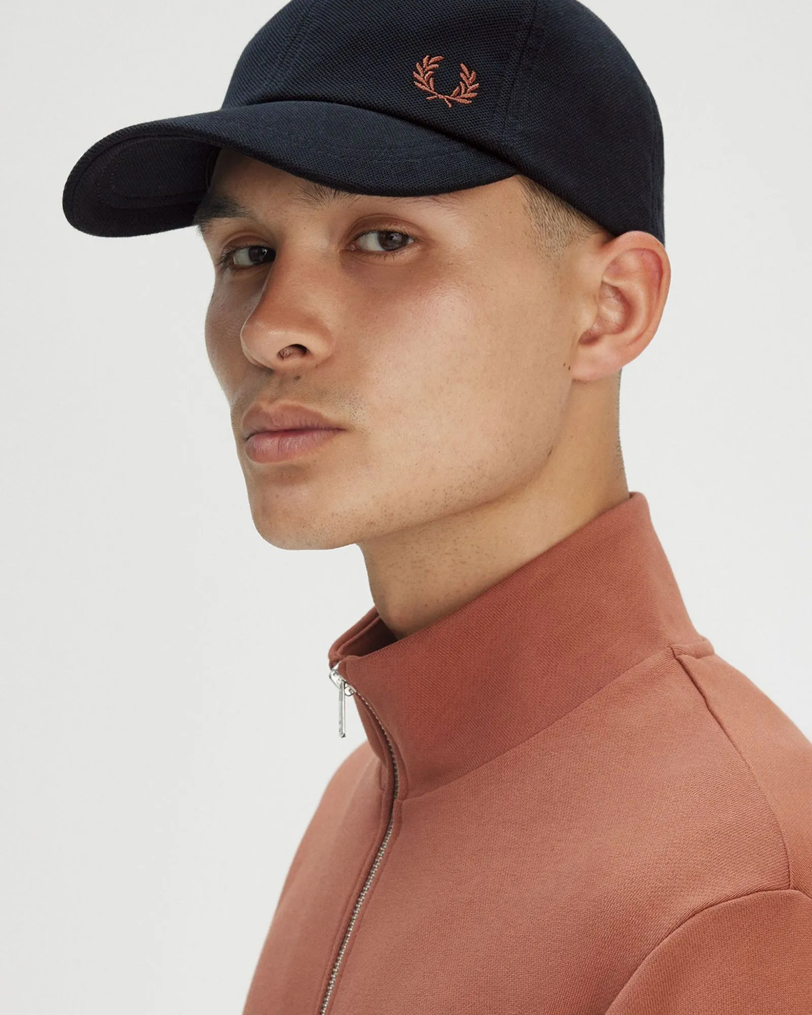 Fred Perry Classic Pique Cap - Navy / Cinnamon