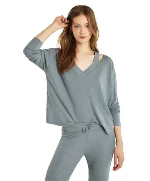 Haley Long Sleeve Thermal Top, Blue