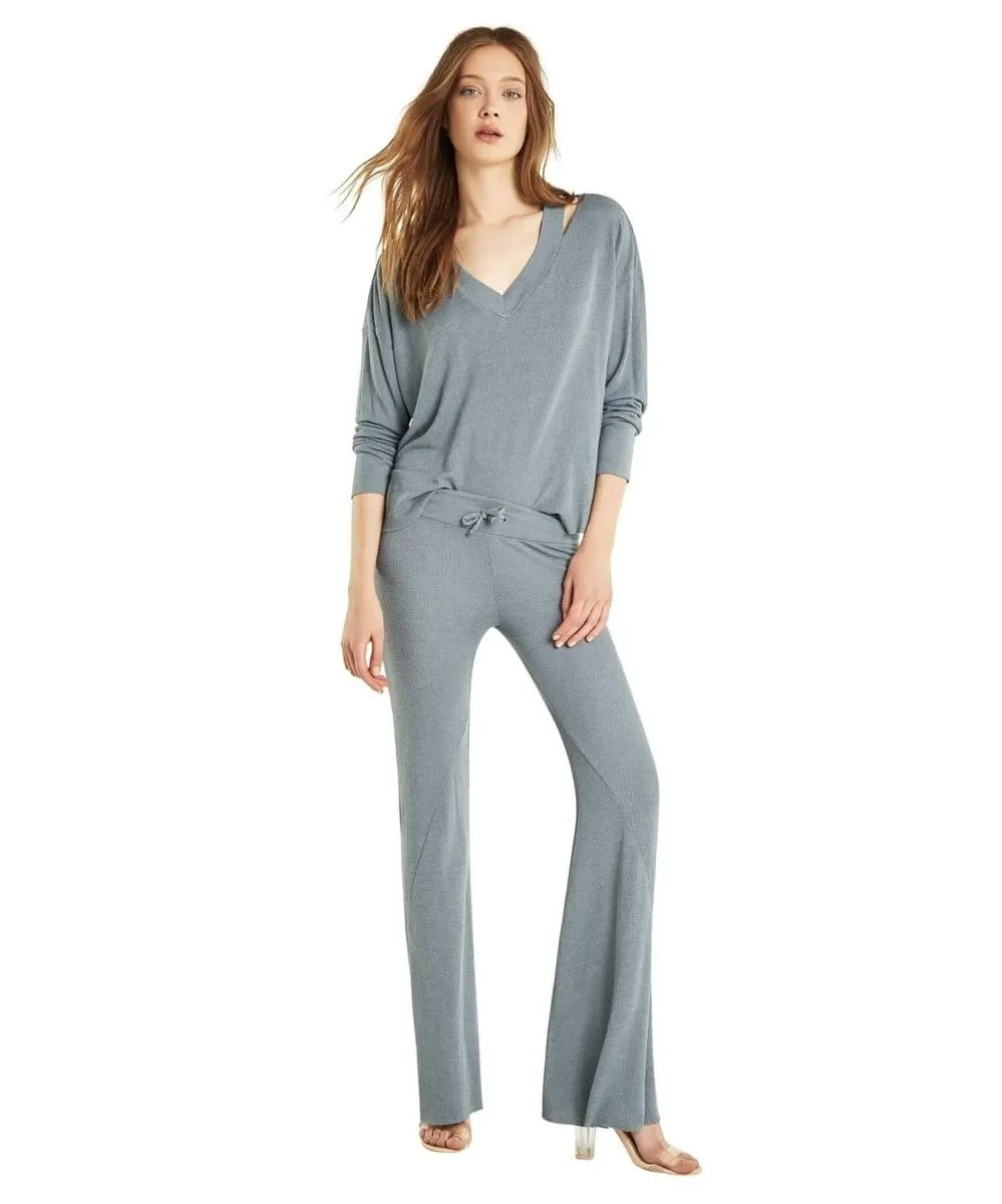 Haley Long Sleeve Thermal Top, Blue