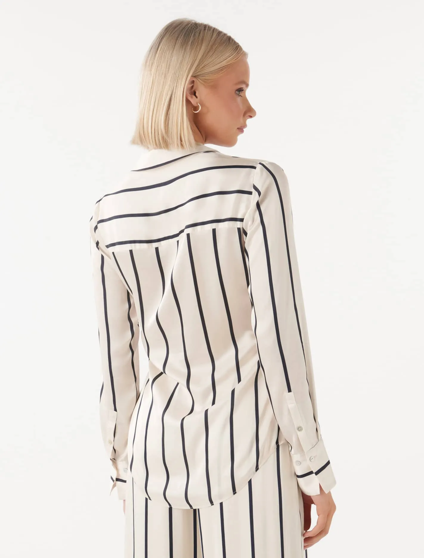 Harvey Notched Neck Satin Shirt