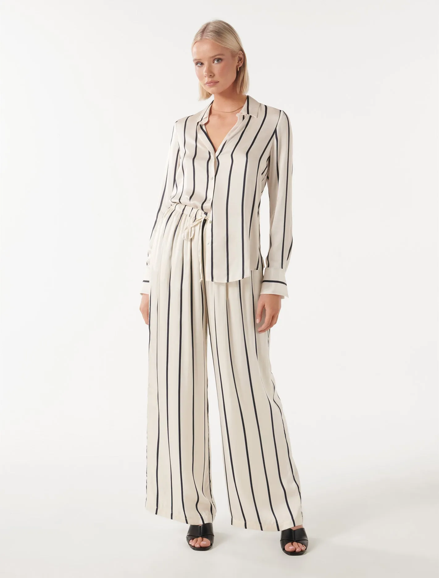 Harvey Notched Neck Satin Shirt