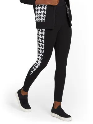High-Waisted Houndstooth Panel Pocket Legging