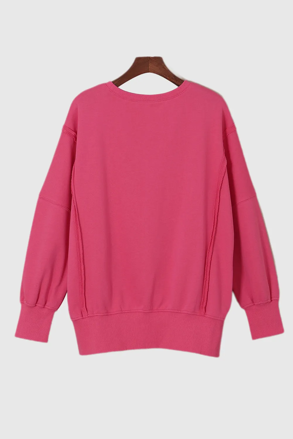 Leopard Heart LOVE Graphic Patchwork Drop Shoulder Sweatshirt