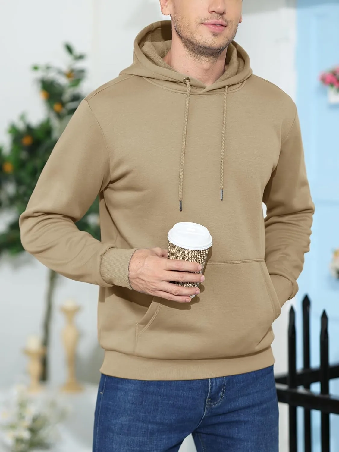 MAGCOMSEN Men's Active Hoodies Fleece Lined Sweatshirts Casual Athletic Workout Pullover With Kangaroo Pocket