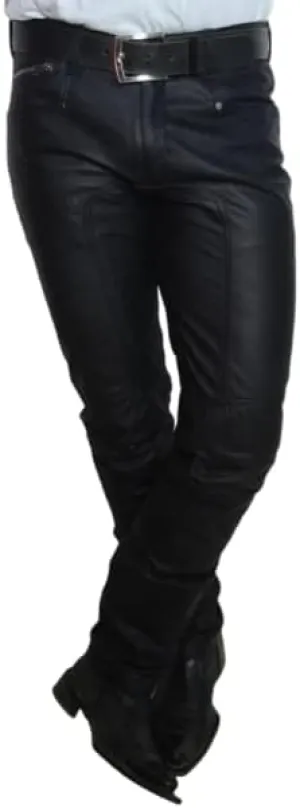 Mens Cowboy Western Traditional Native American Leather Pants Men Casual Breeches Fashion Pant Mens Side Laces Pant