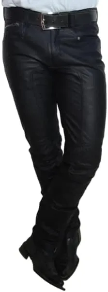 Mens Cowboy Western Traditional Native American Leather Pants Men Casual Breeches Fashion Pant Mens Side Laces Pant