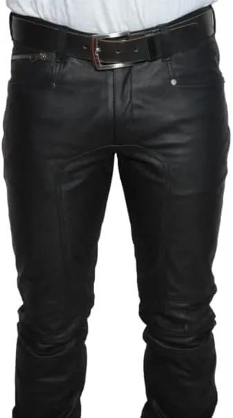 Mens Cowboy Western Traditional Native American Leather Pants Men Casual Breeches Fashion Pant Mens Side Laces Pant