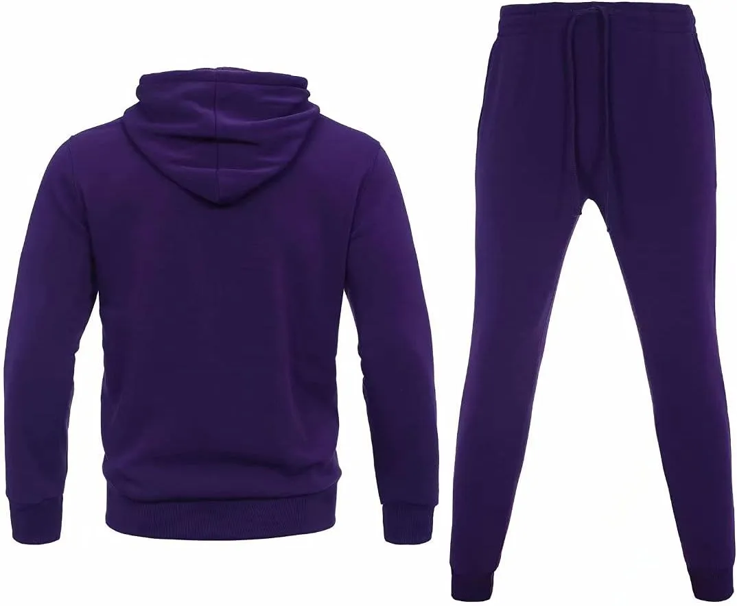 Men's hoodie sweatsuit Full-Zip fleece track suits casual jogger set outdoor sportswear