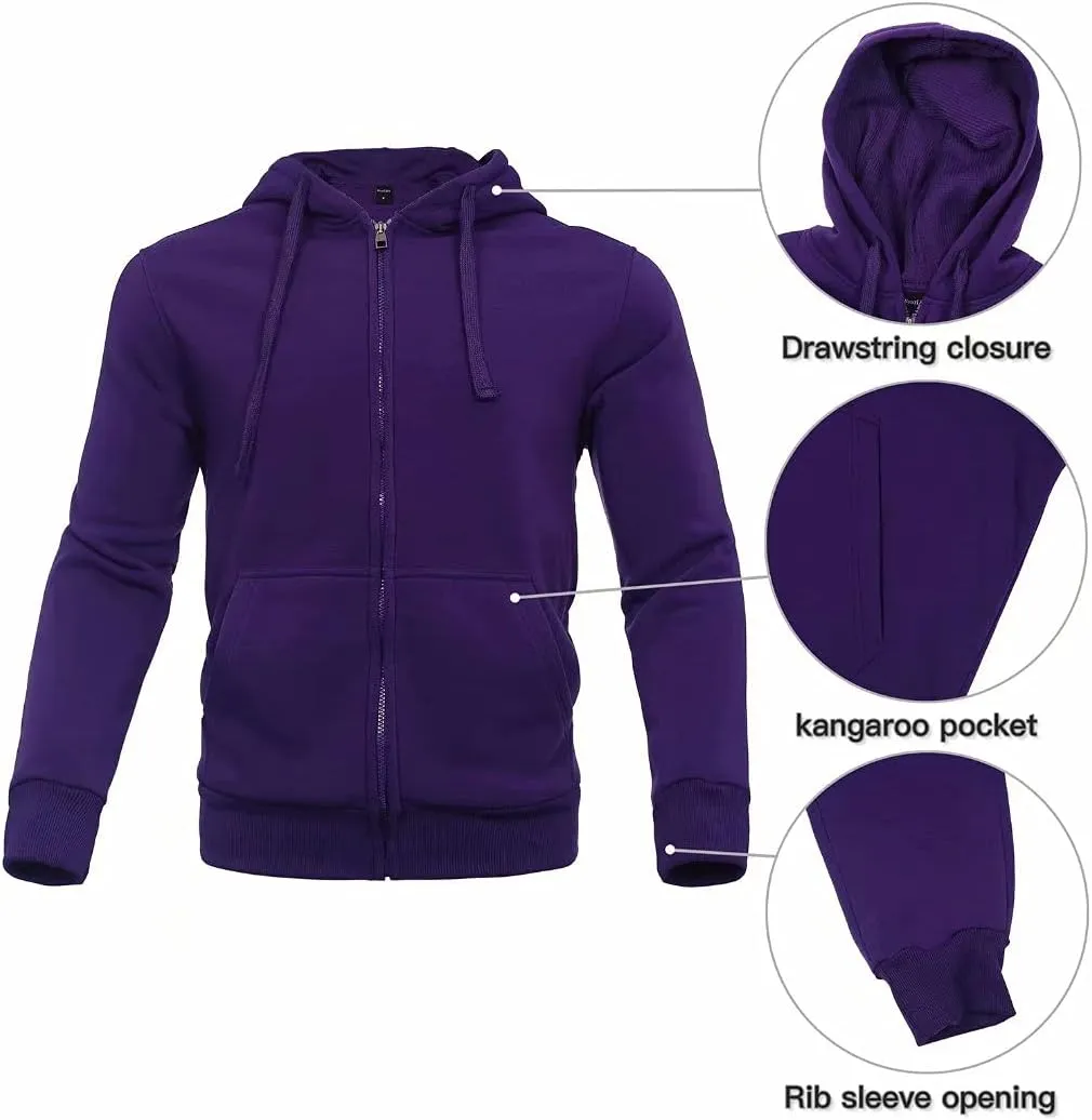 Men's hoodie sweatsuit Full-Zip fleece track suits casual jogger set outdoor sportswear
