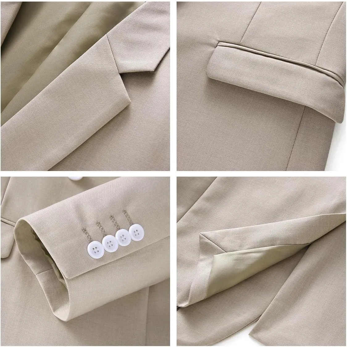 Mens Suits Slim Fit 3 Pieces Suits for Men One Button Solid Tuxedo Blazer Jacket Vest & Pants Set Prom Business Wedding