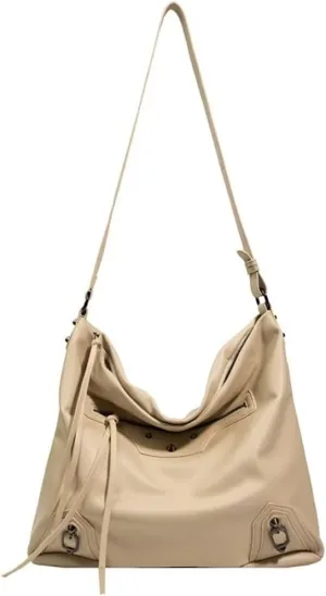 Mudono Crossbody Bag for Women Soft Vintage Leather Shoulder Bag Waterproof Large Capacity Tote Handbag Casual Hobo Satchel