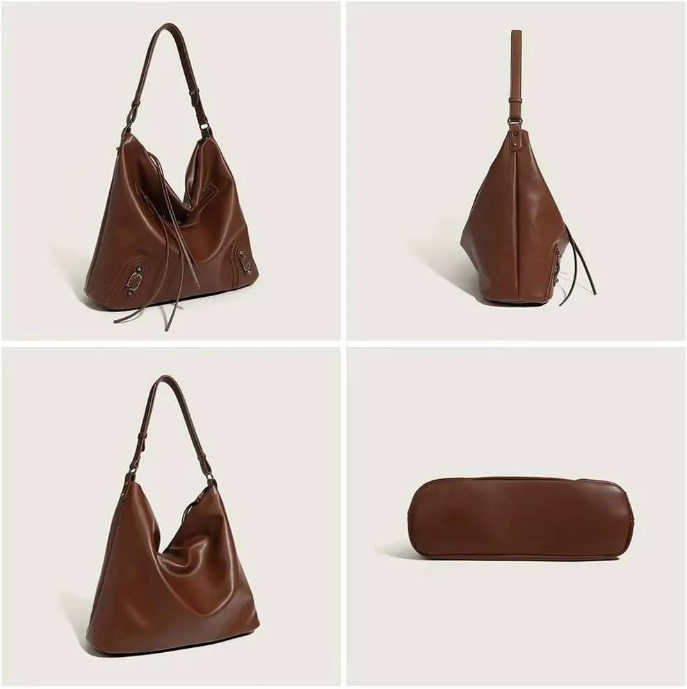 Mudono Crossbody Bag for Women Soft Vintage Leather Shoulder Bag Waterproof Large Capacity Tote Handbag Casual Hobo Satchel