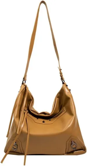 Mudono Crossbody Bag for Women Soft Vintage Leather Shoulder Bag Waterproof Large Capacity Tote Handbag Casual Hobo Satchel