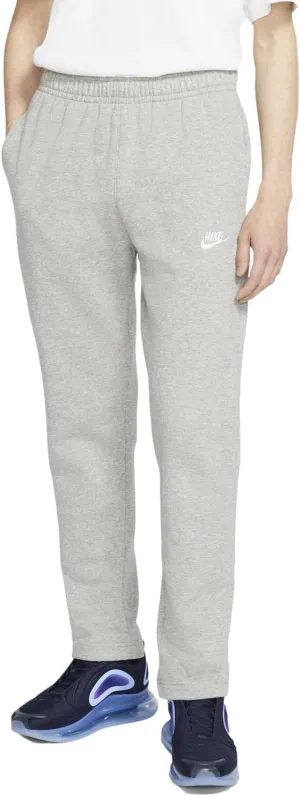 Nike Sportswear Men's Open Hem Club Fleece Pants (as1, Alpha, s, Regular, Regular, Dark Grey Heather/White)