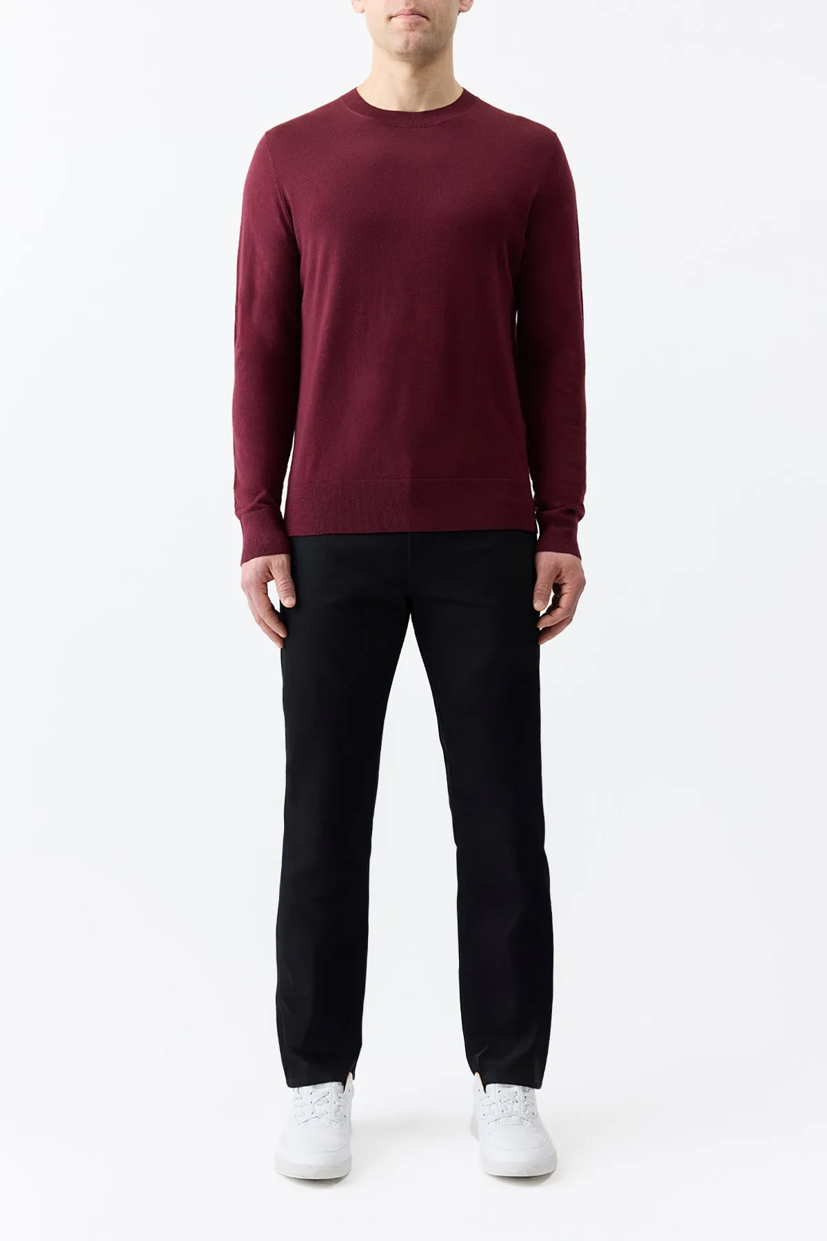 Palco Knit Crewneck in Bordeaux Merino Wool