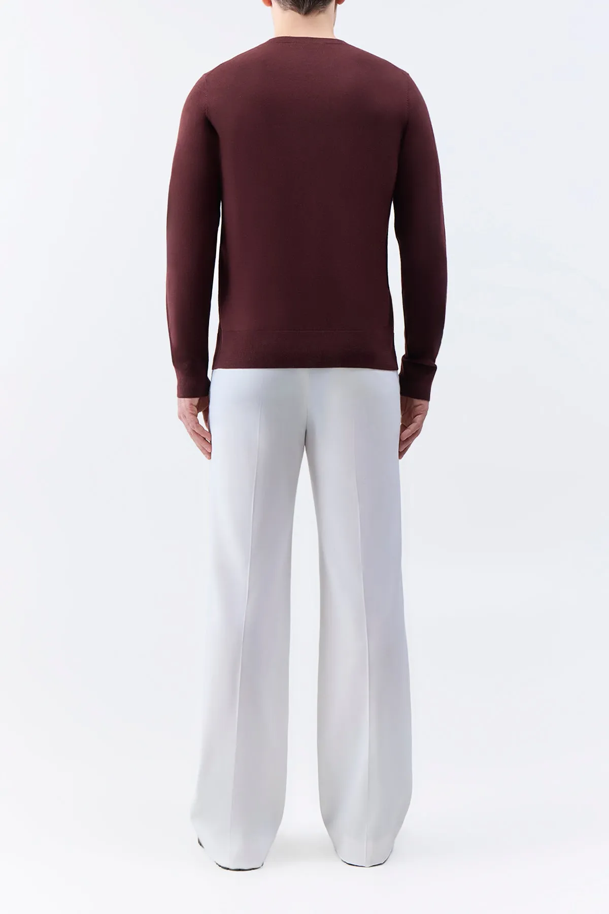 Palco Knit Crewneck in Deep Bordeaux Merino Wool