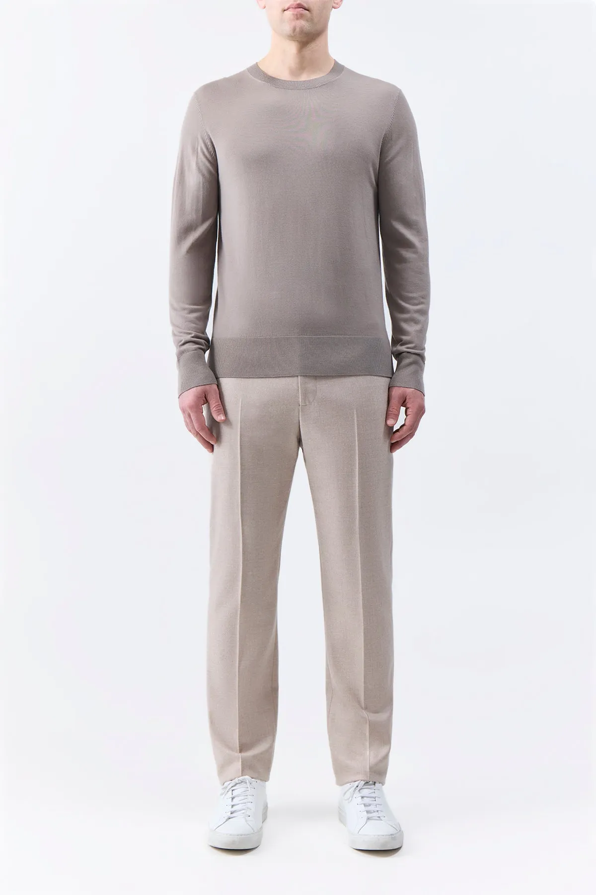 Palco Knit Crewneck in Oatmeal Merino Wool