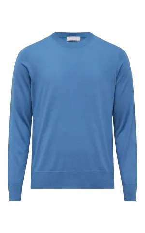 Palco Knit Crewneck in Sky Merino Wool