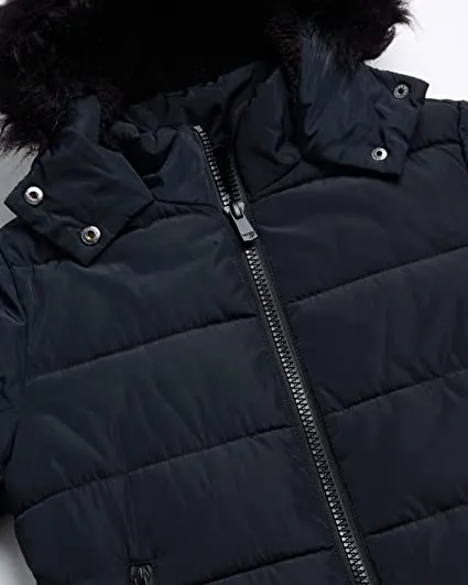 Quilted Anorak W/Oversized Zi Black