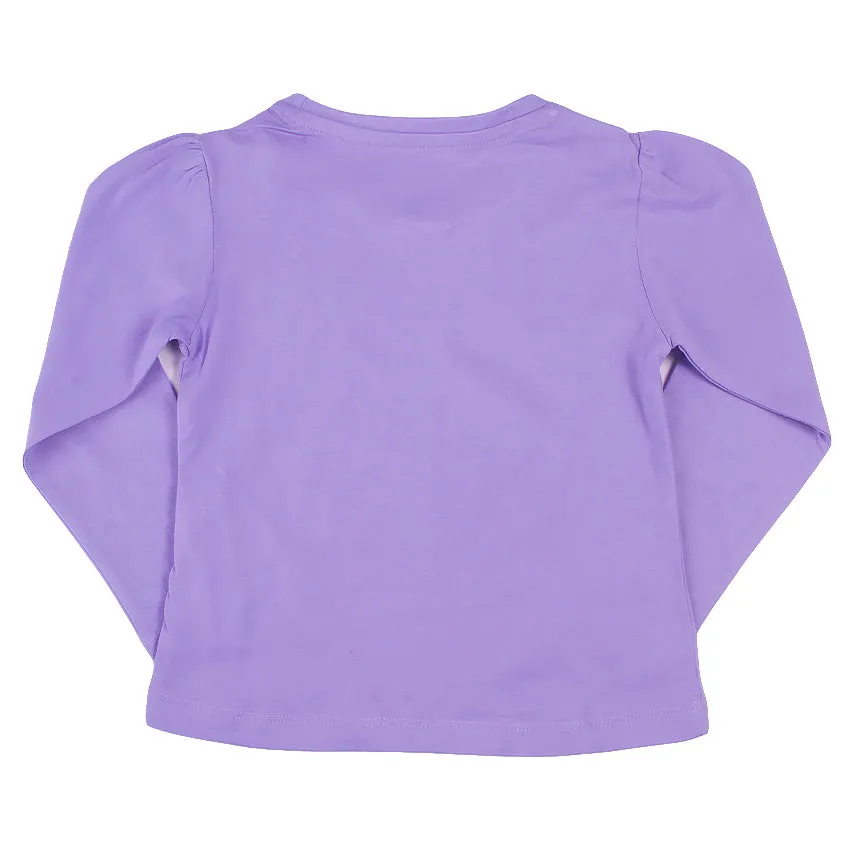 REDTAG Girl's Purple Casual T-Shirts