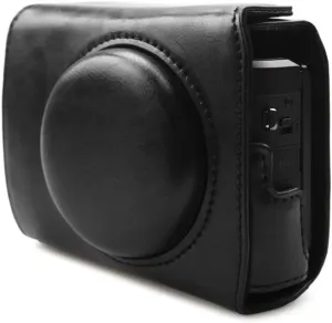 Rieibi G7X II/G7X III Leather Camera Case - Vintage Black Beauty Case with Strap for Canon PowerShot G7 X Mark II/III DSLR