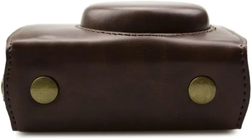 Rieibi Leather Camera Case for Canon G7 X Mark II/III - Vintage, Protective with Strap, Coffee Beauty Case