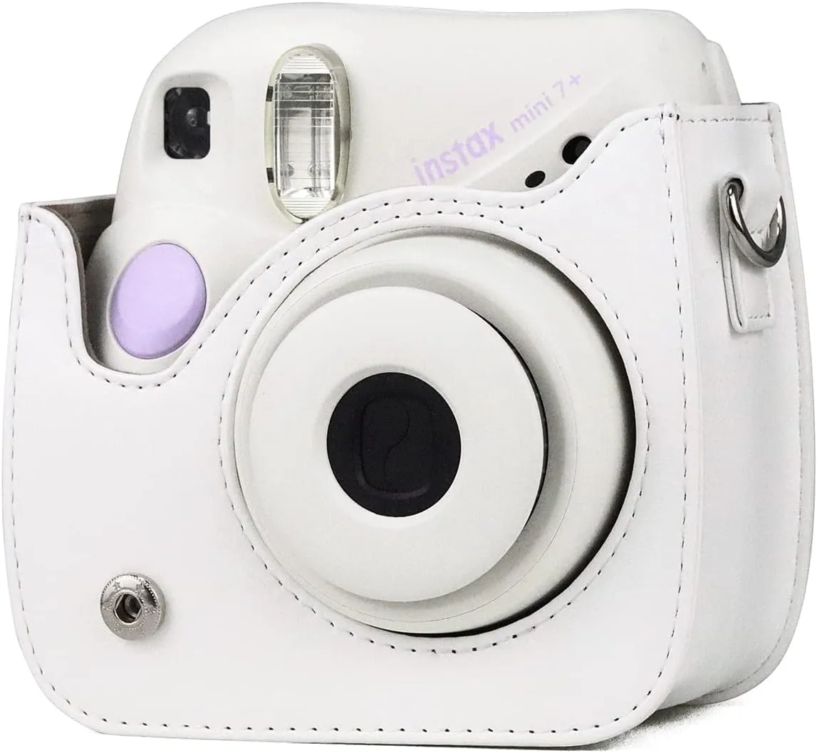 Rieibi PU Leather Mini 7  Case, Protective Case for Fujifilm Instax Mini 7  Instant Camera with Adjustable Shoulder Strap