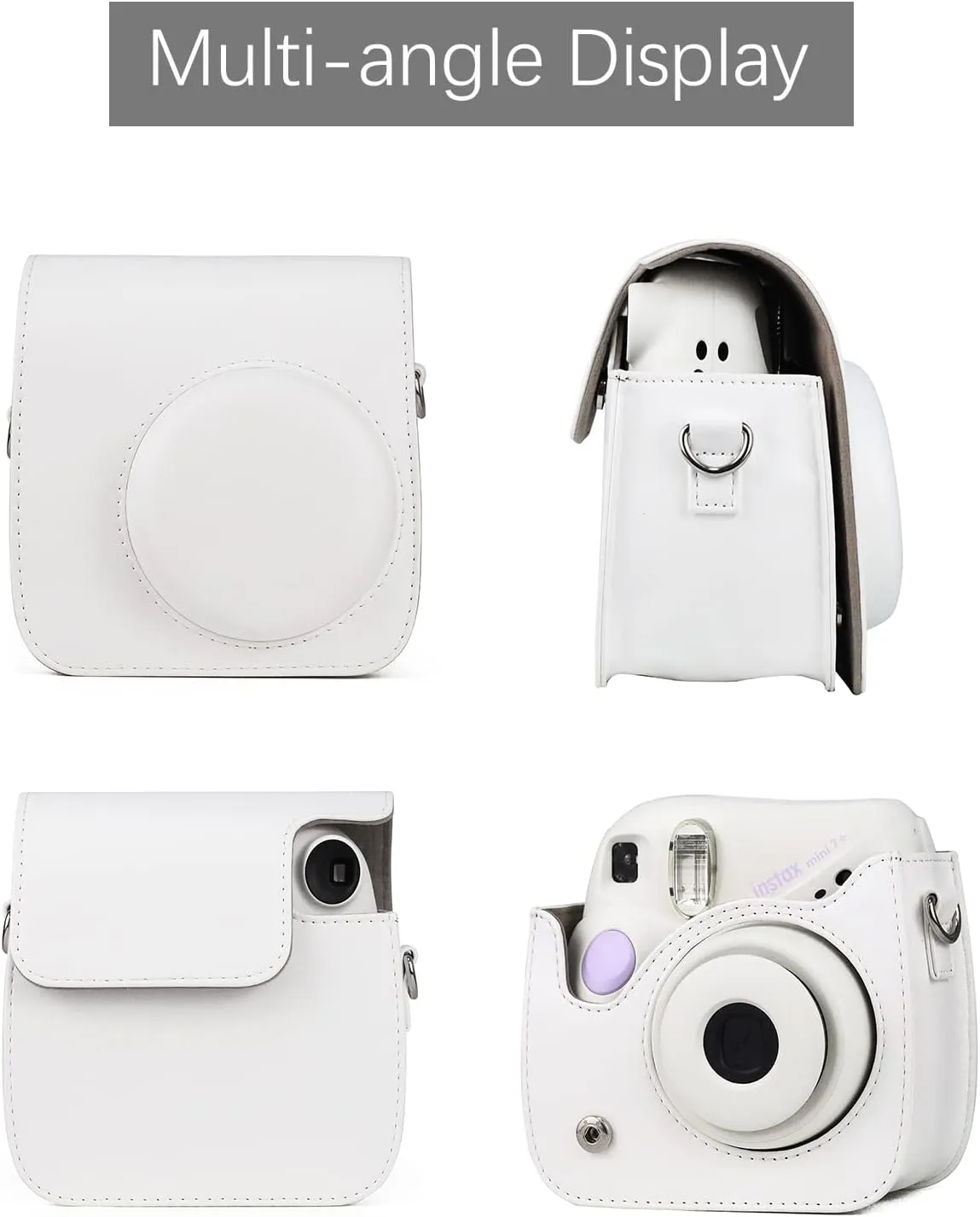 Rieibi PU Leather Mini 7  Case, Protective Case for Fujifilm Instax Mini 7  Instant Camera with Adjustable Shoulder Strap