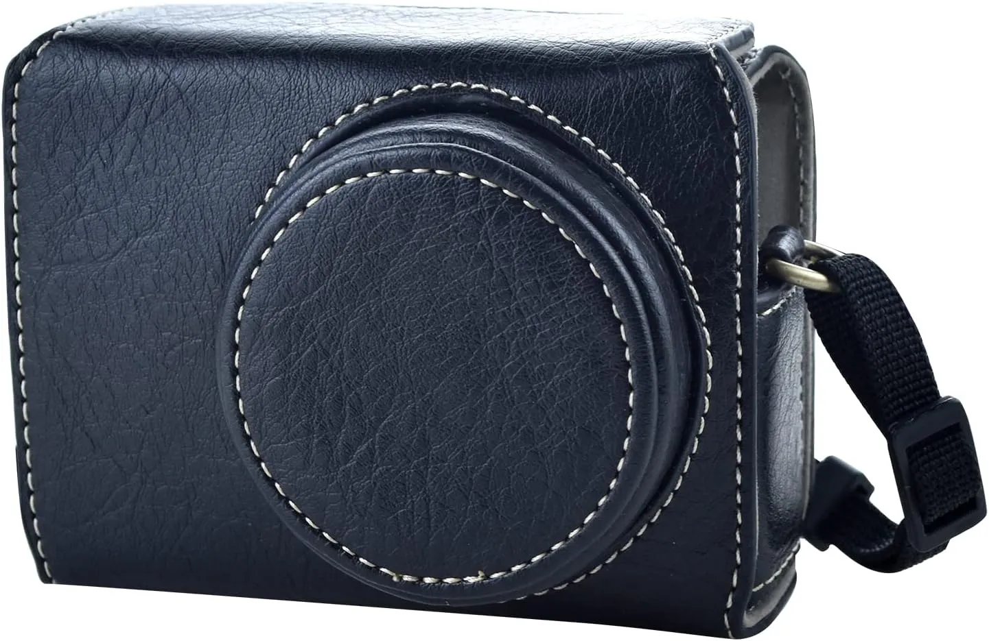 Rieibi Ricoh GR III/GR IIIx Vintage PU Leather Camera Case - Protective With Strap for GRIII GR3 DSLR - Black