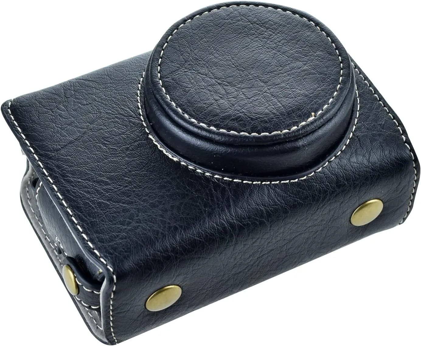 Rieibi Ricoh GR III/GR IIIx Vintage PU Leather Camera Case - Protective With Strap for GRIII GR3 DSLR - Black